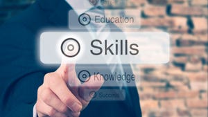 person choosing a skills button person choosing a skills button