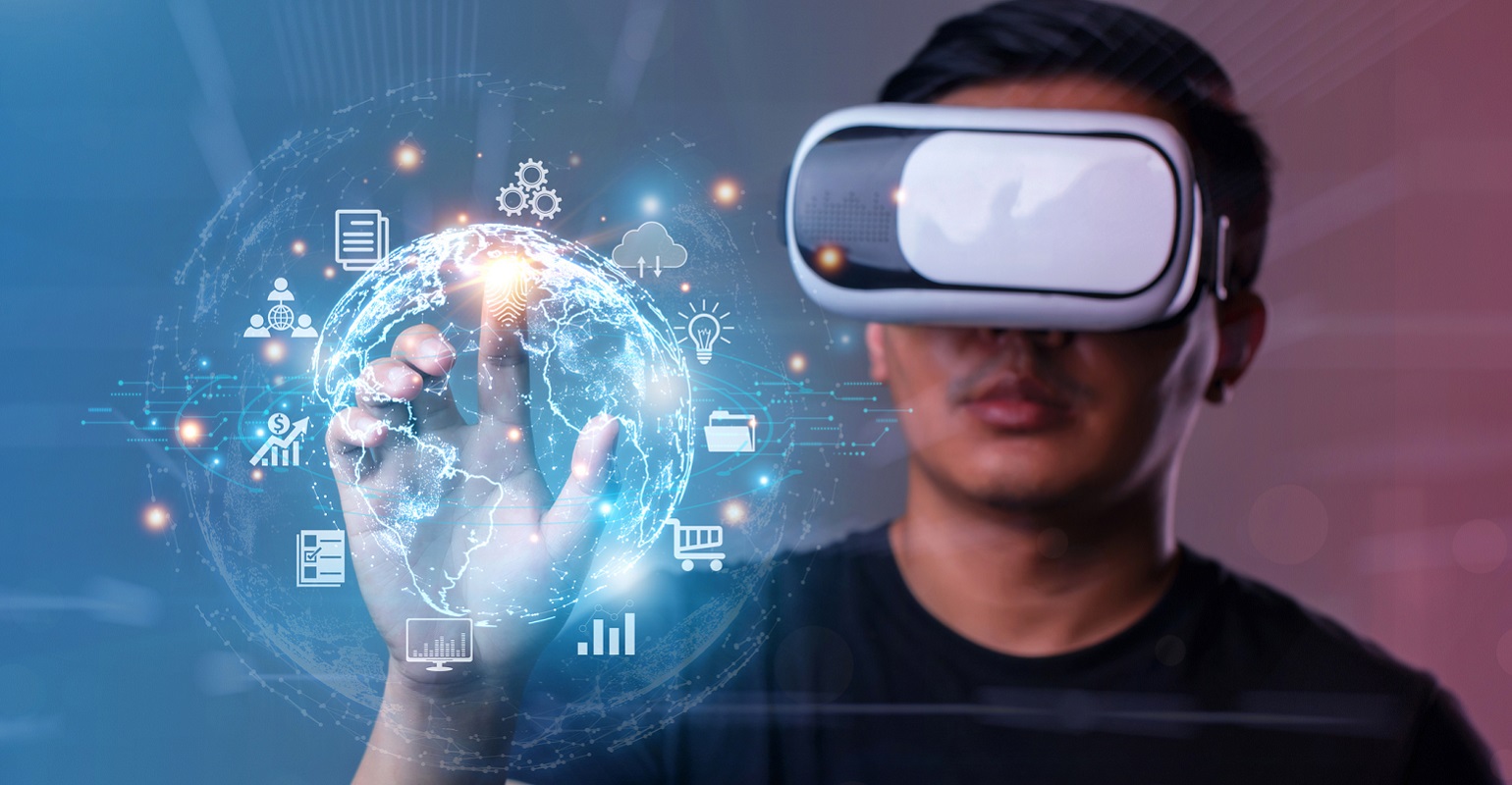 man wearing VR glasses