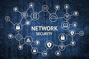 the words network security surrounded by various IT-related icons