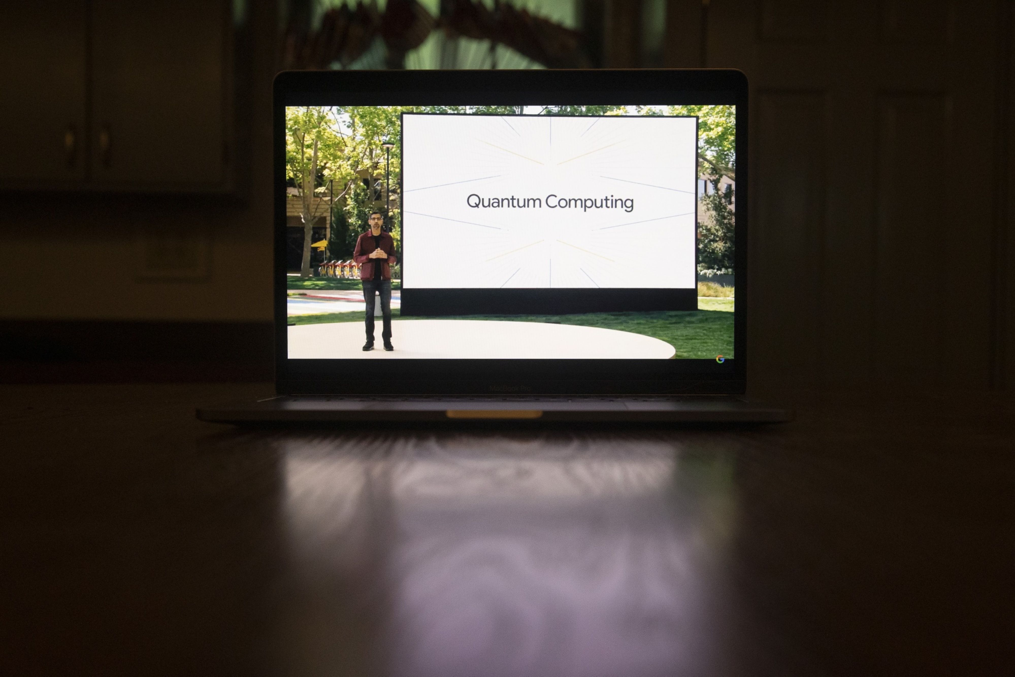 white board that says quantum computing