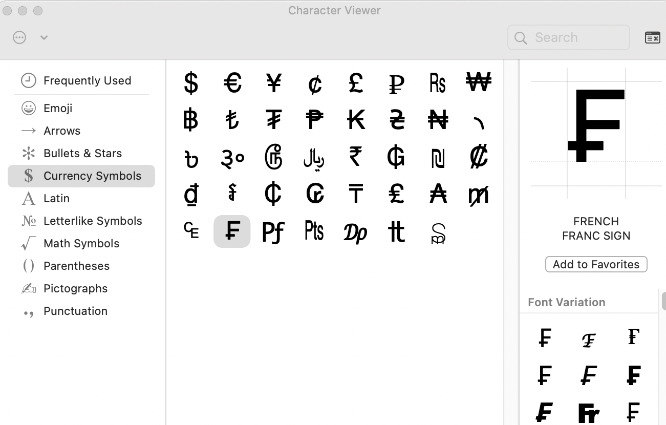 How to Type the Swiss Franc Symbol
