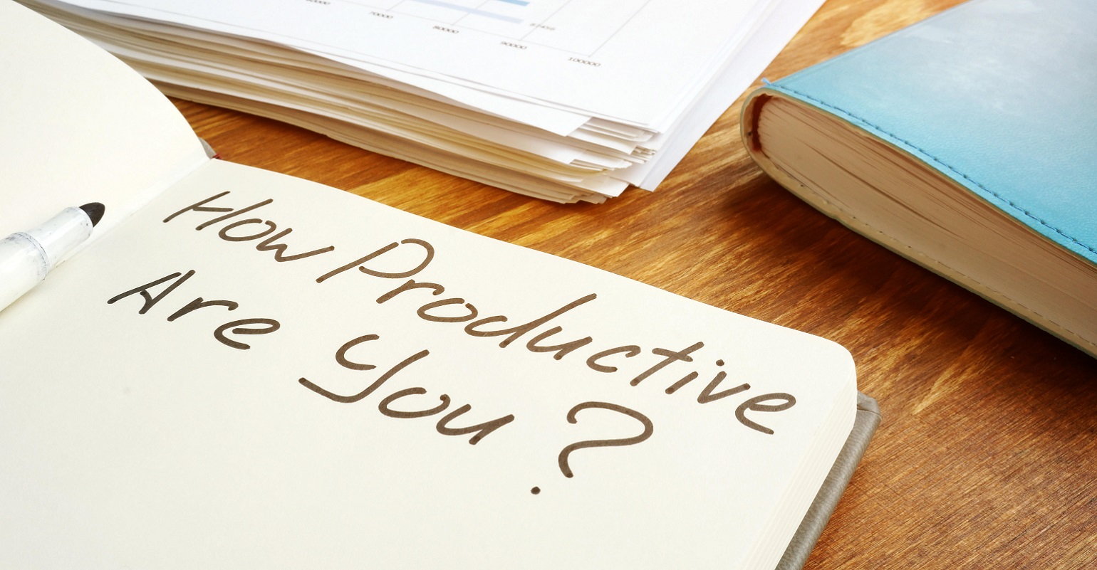notepad with "how productive are you?" written on it