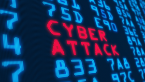 the words cyber attack within a series of coding numbers and letters