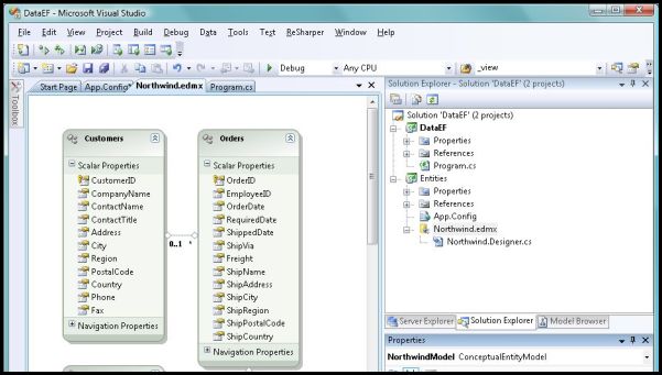 DataEF Microsoft Visual Studio screenshot DataEF Microsoft Visual Studio screenshot