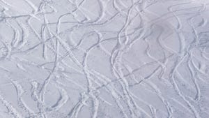 ski tracks on a snowy landscape