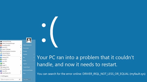 Start Menu Coming to the Bluescreen of Death in Windows?
