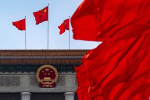 chinese flags in the wind chinese flags in the wind