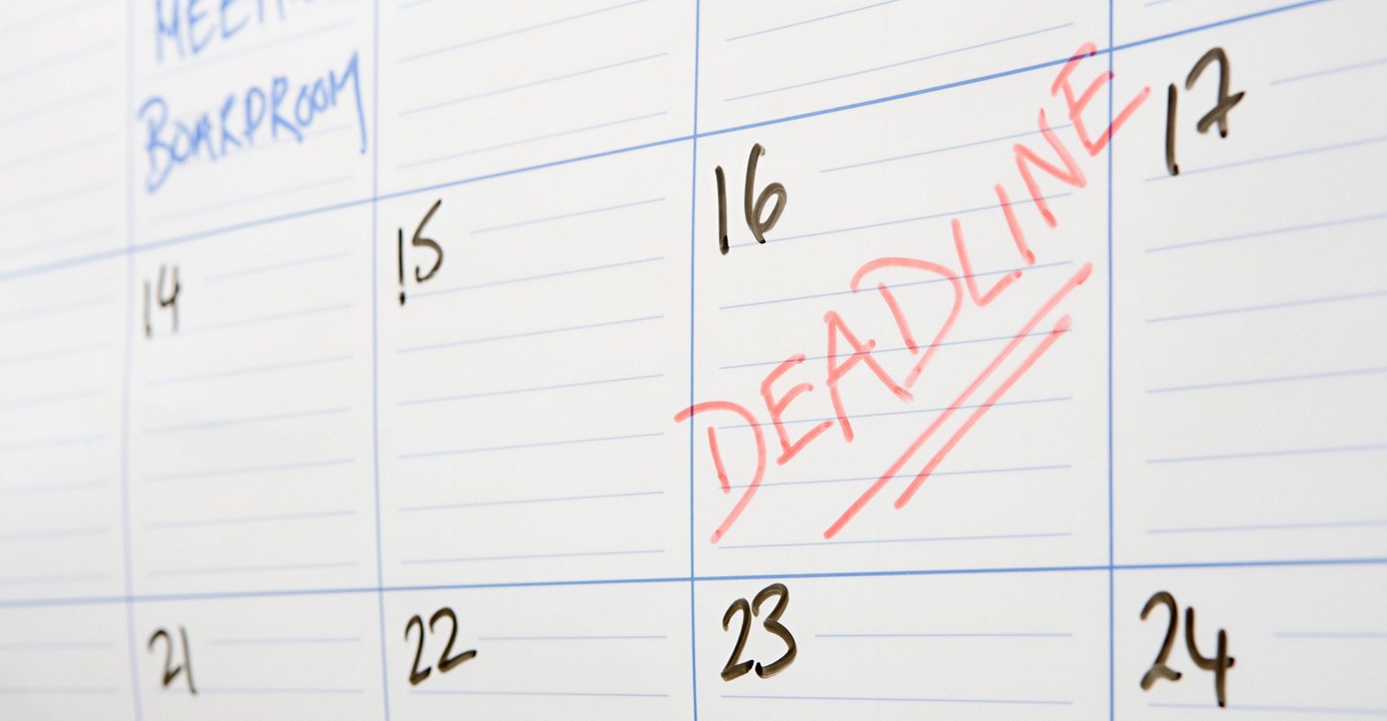 DEADLINE written on a calendar