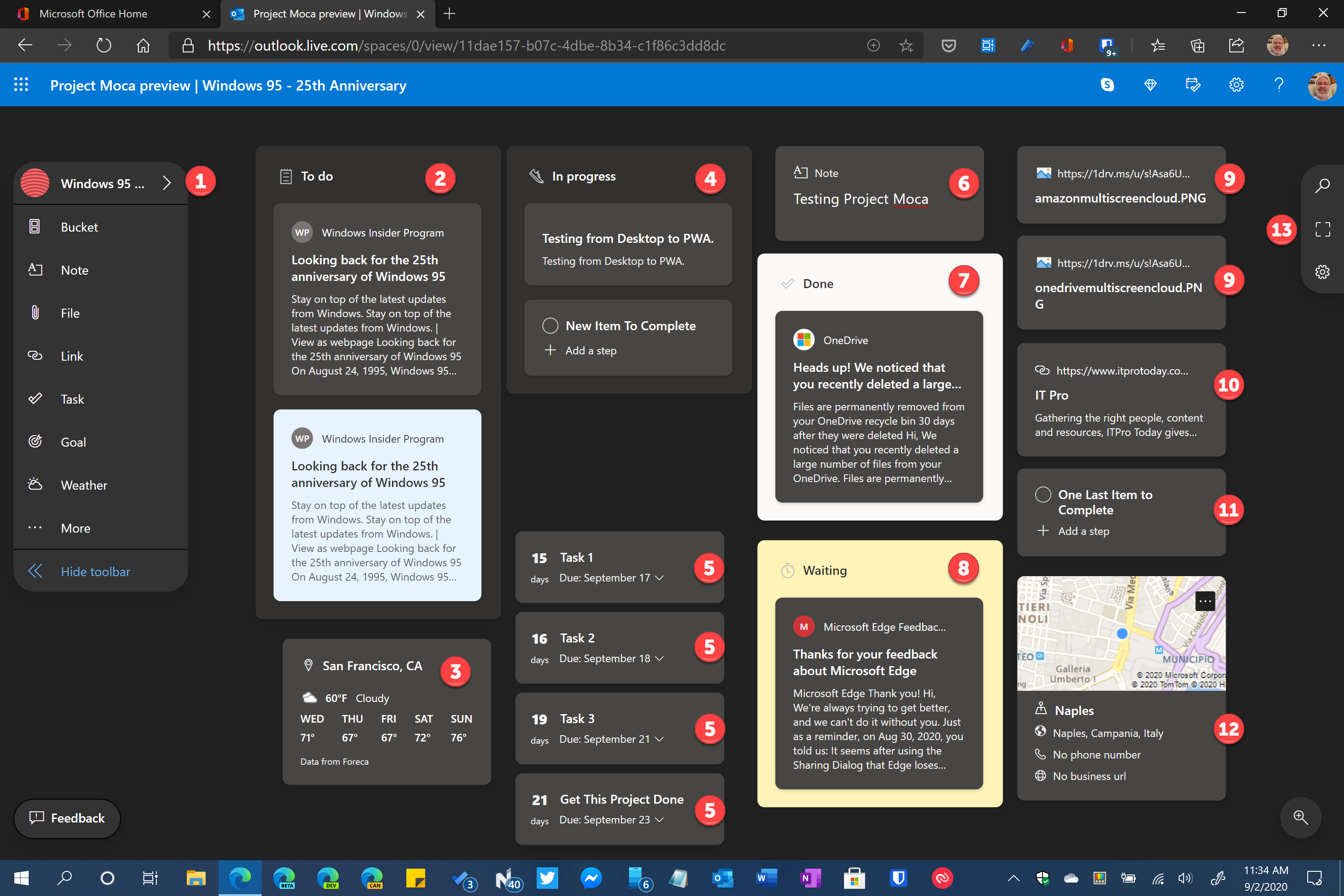 Using Microsoft's Project Moca to Organize and Track Projects