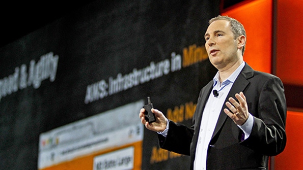 Amazon Web Services CEO Andy Jassy speaks at the companys reInvent conference
