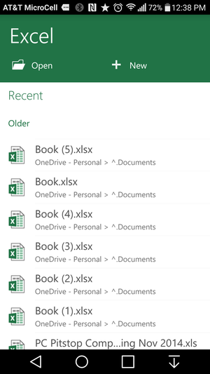 Gallery: Microsoft Excel App on Android Phones