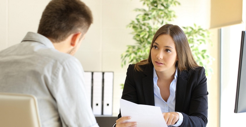 woman interviewing job candidate