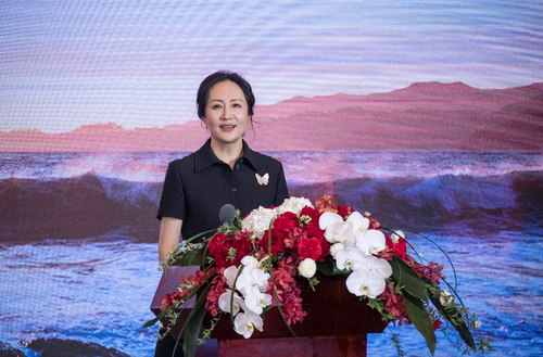 Huawei's Meng Wanzhou was back on home soil for the latest update. (Source: Huawei)