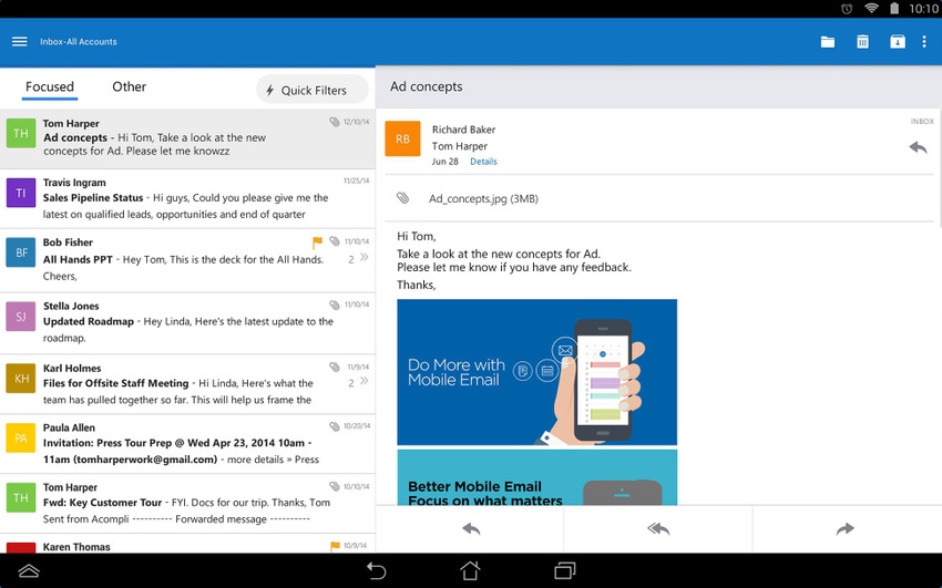 Microsoft announces release of Outlook app for iOS and Android