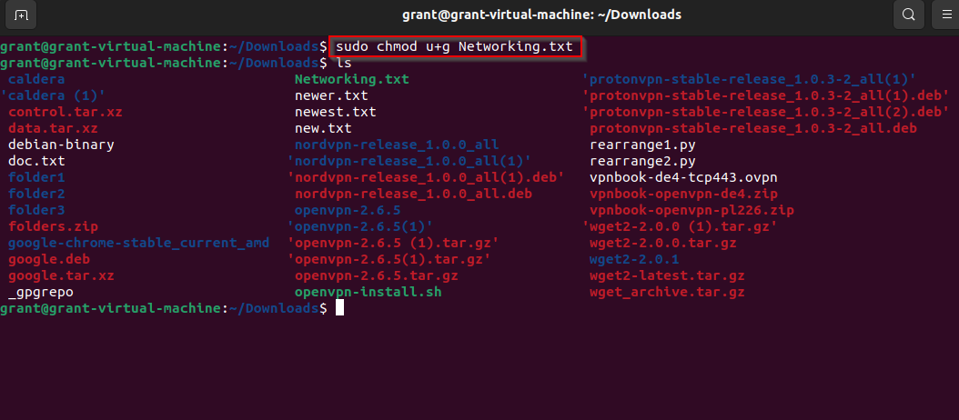 chmod command example