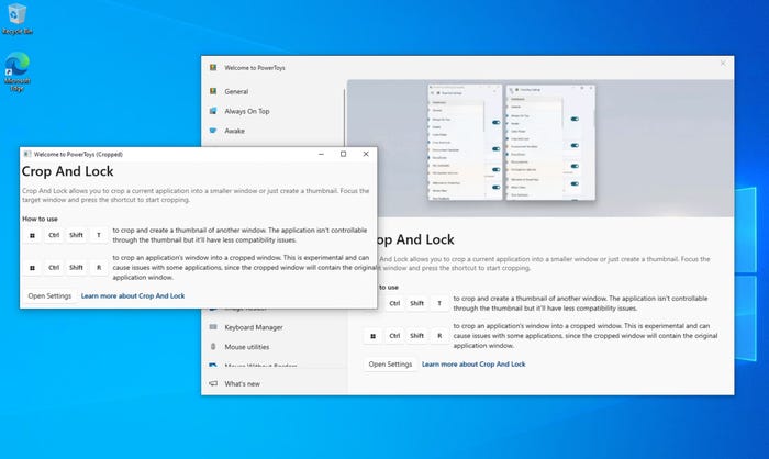 Demonstration of Crop and Lock, creating a window displaying a portion of another window Demonstration of Crop and Lock, creating a window displaying a portion of another window