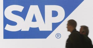 sap logo screen with people sap logo screen with people