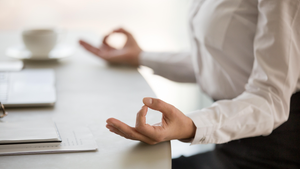 office meditation, female hands office meditation, female hands