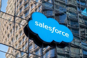 Salesforce logo on a building