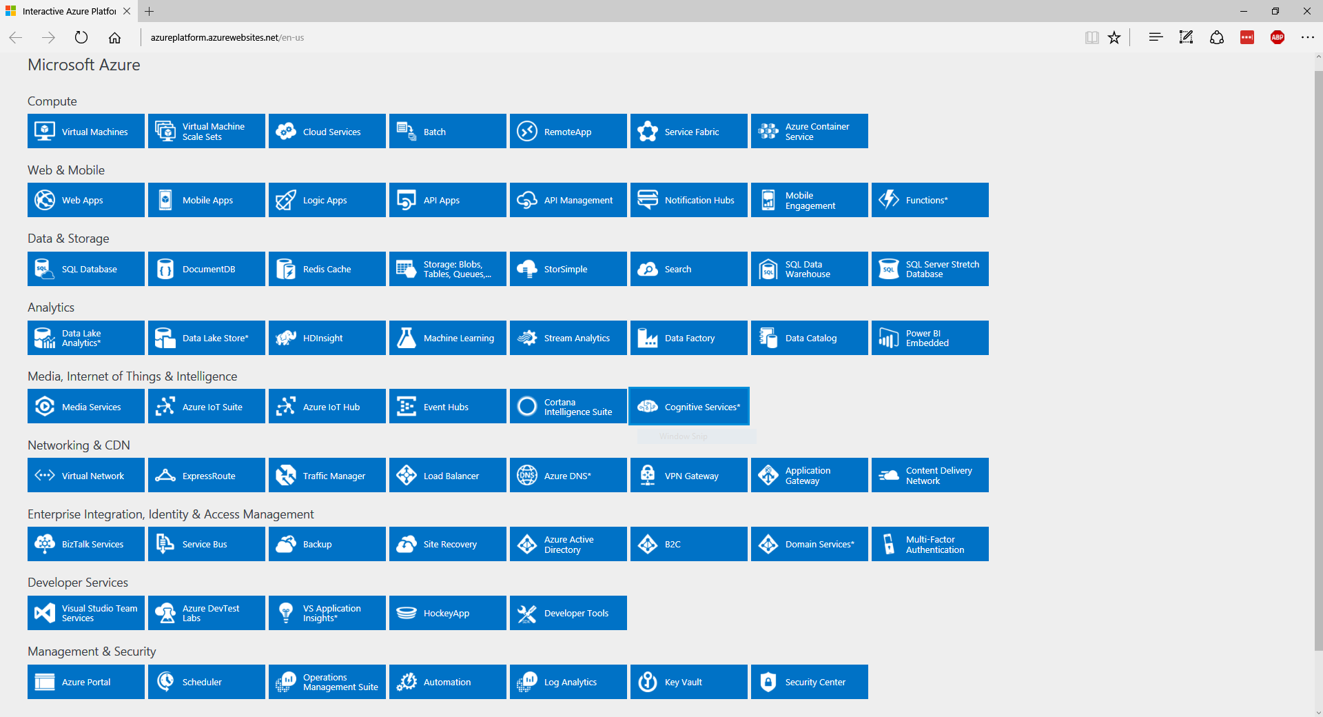 Resource: Interactive Azure Platform Big Picture