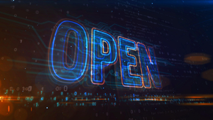 the word "open" lighted up on top of code the word "open" lighted up on top of code