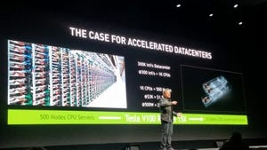 NVIDIA CEO Jensen Huang speaking at the company's conference in Silicon Valley in 2017