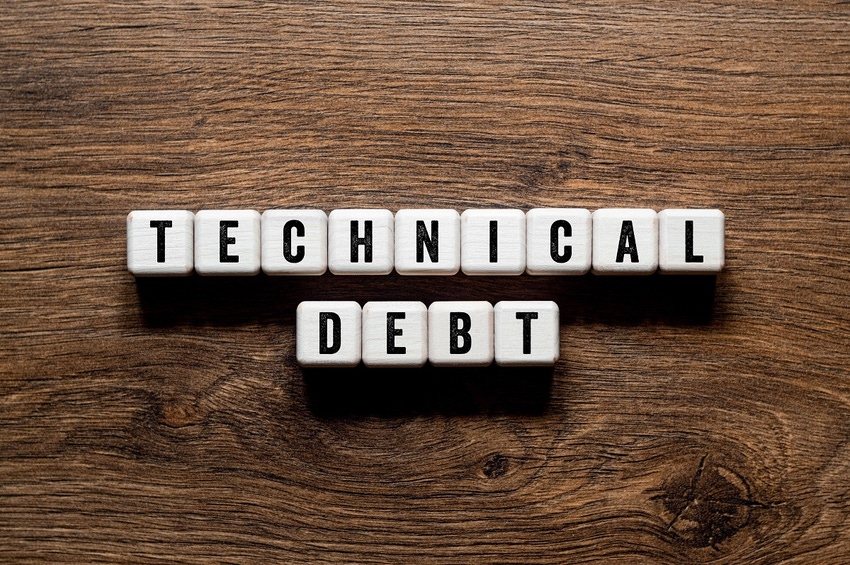 technical debt spelled out with blocks