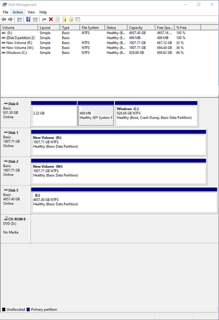 Disk Management Console shows disk is installed Disk Management Console shows disk is installed