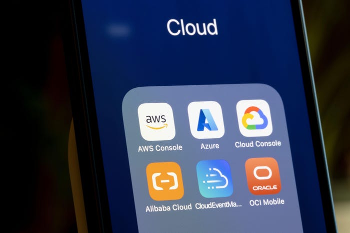 cloud choices on smartphone screen