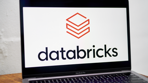 logo for Databricks on the screen of an open laptop