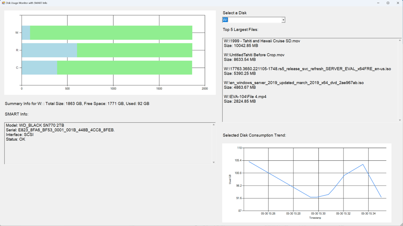 screen shot of adding historical data to a Windows storage dashboard screen shot of adding historical data to a Windows storage dashboard
