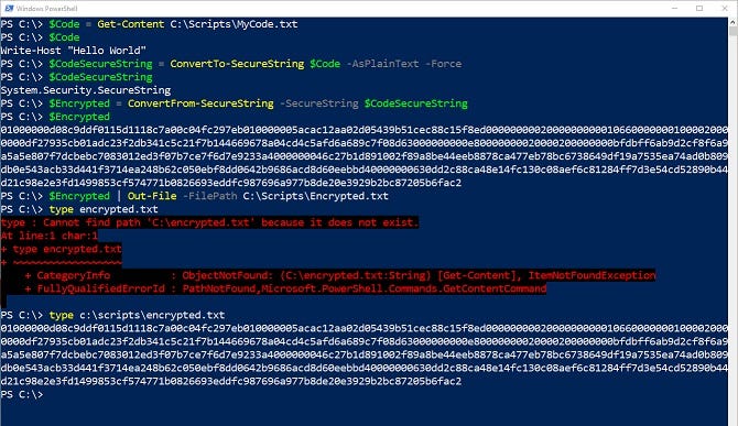 Encrypted PowerShell Script Example