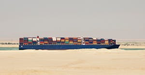 Container ship on the Suez Canal Container ship on the Suez Canal