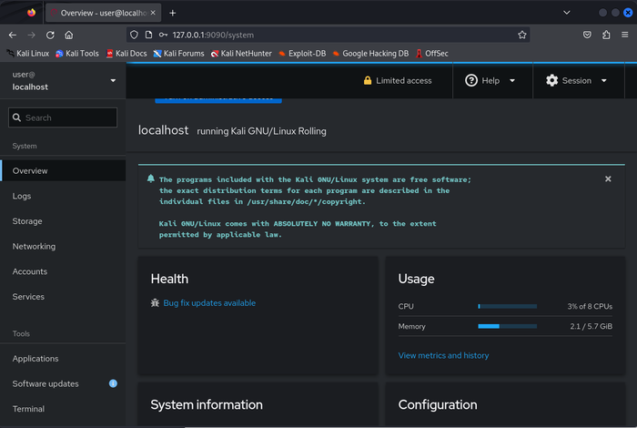 Showing the Cockpit dashboard in fine detail Showing the Cockpit dashboard in fine detail