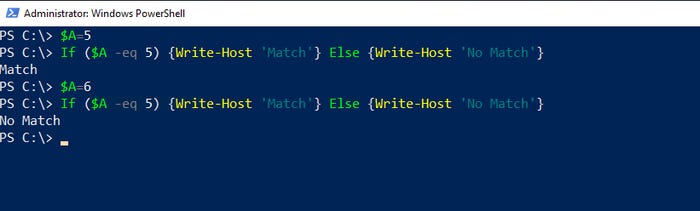 If Else example in PowerShell