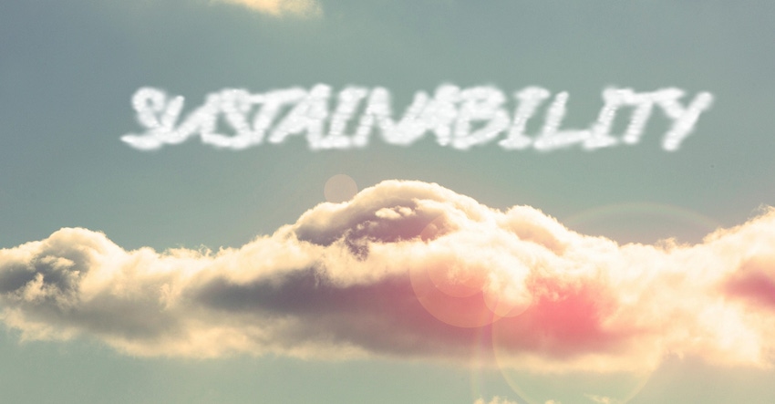 "sustainability" written in clouds among other clouds