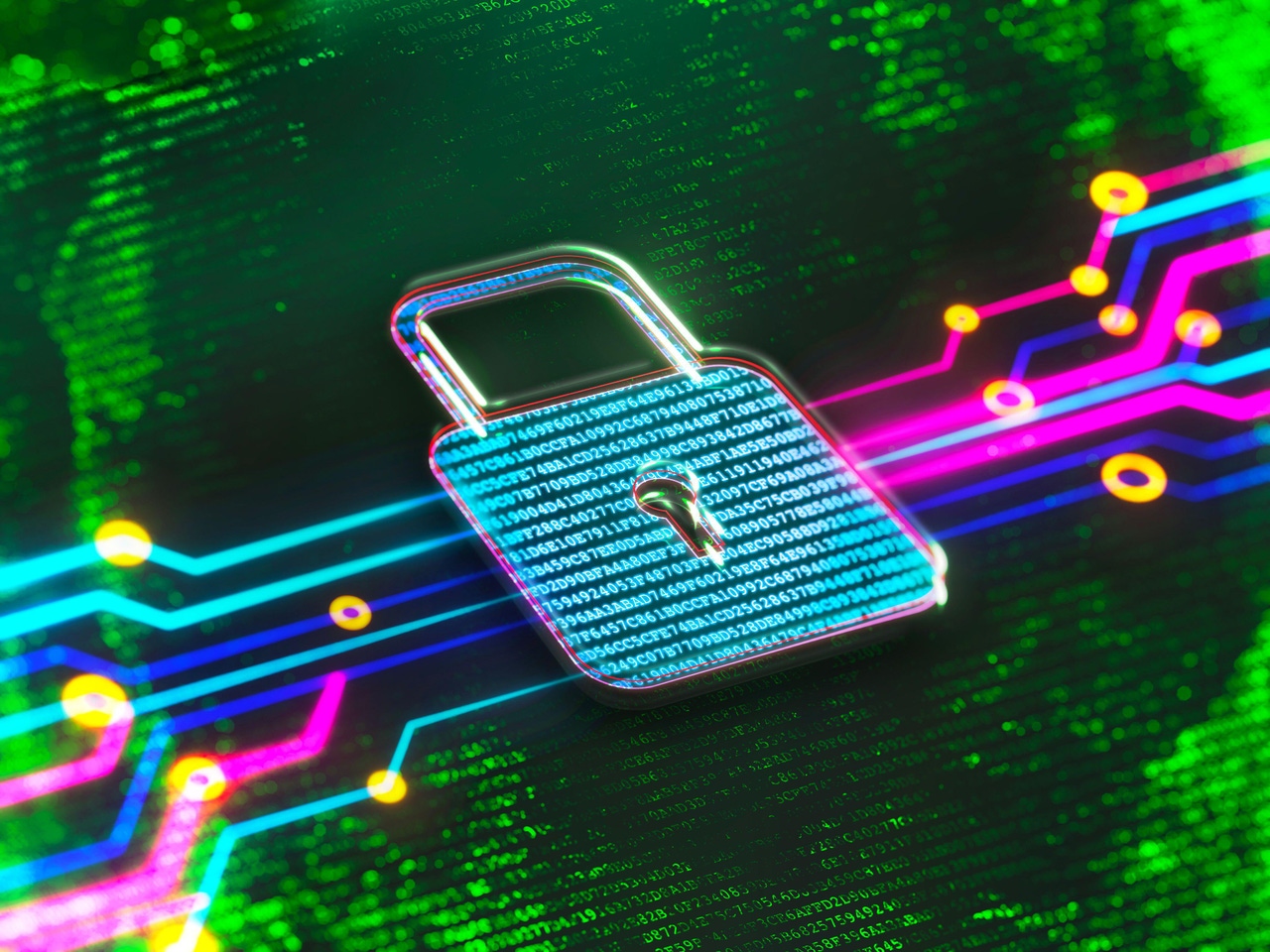 a digital padlock icon with multiple colors a digital padlock icon with multiple colors
