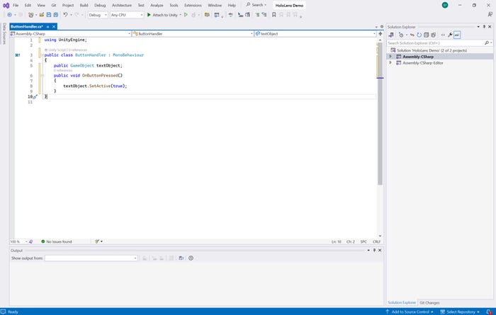 screenshot of button handler script screenshot of button handler script