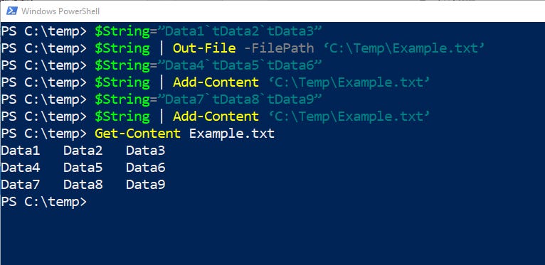 How To Create and Append a Text File in PowerShell
