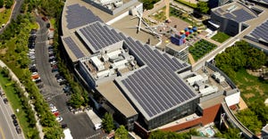Solar panels at Google corporate headquarters called Googleplex