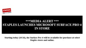 Staples Joins the Ranks to Offer Surface Pro 4 In-store
