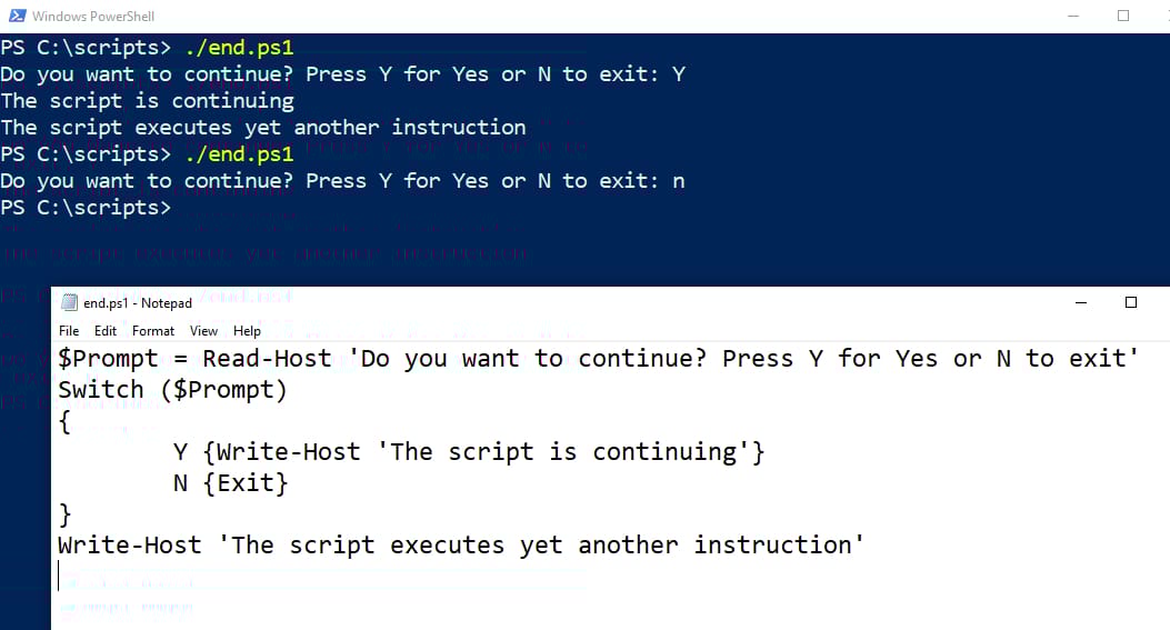 How To Add Exit Mechanisms in PowerShell Scripts