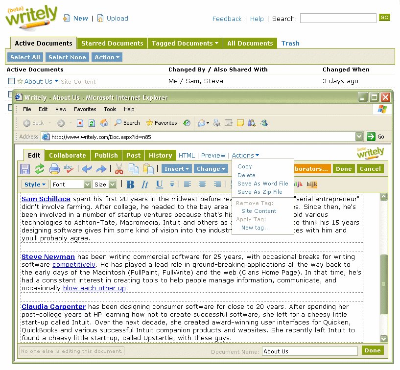 Writely, Google Docs