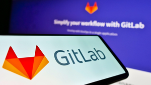GitLab logo on a smartphone GitLab logo on a smartphone