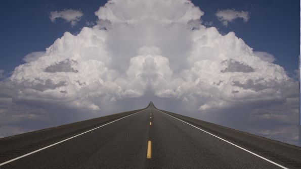 Highway leading into the clouds Highway leading into the clouds