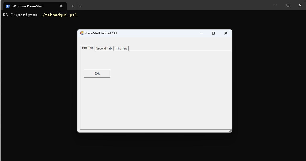 How To Create a Tabbed GUI Interface in PowerShell