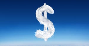 dollar symbol made out of a cloud