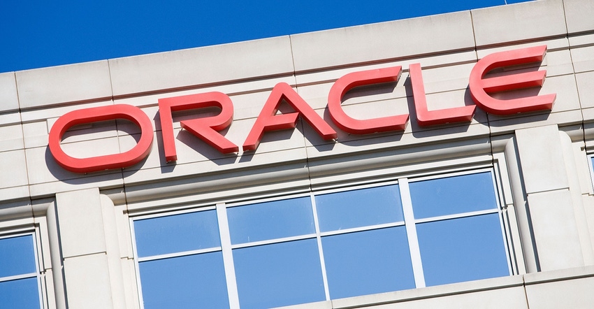 Oracle sign on side of building