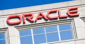 Oracle sign on side of building Oracle sign on side of building
