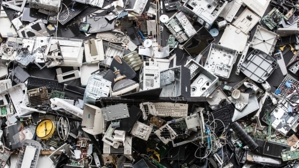Electronics junk pile
